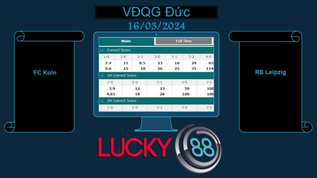 LUCKY88 FC Koln vs RB Leipzig, Soi kèo bóng đá hôm nay 16/03/2024,  VĐQG Đức