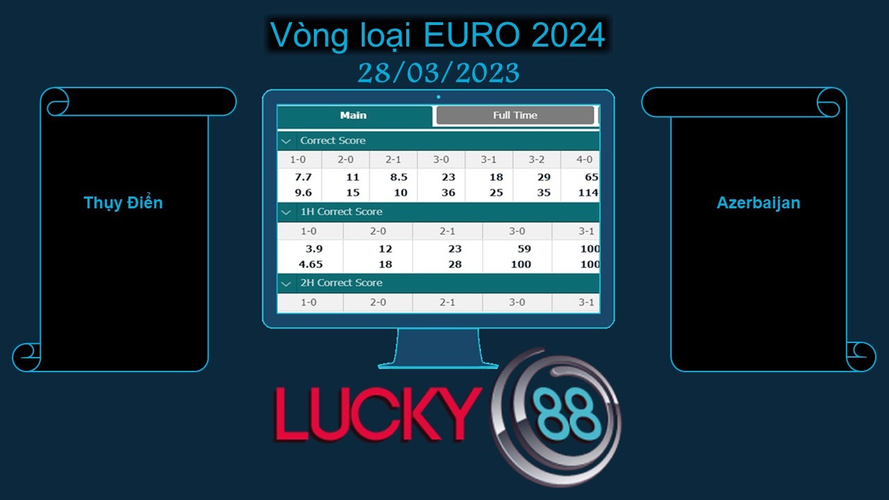 LUCKY88 Thụy Điển vs Azerbaijan, Soi kèo bóng đá hôm nay 28/03/2023, Vòng loại EURO 2024