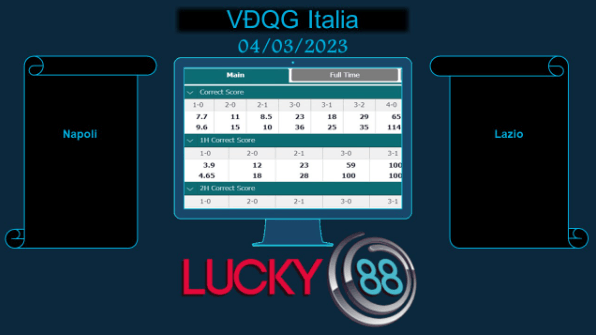 LUCKY88 Napoli vs Lazio, Soi kèo bóng đá hôm nay 04/03/2023, VĐQG Italia