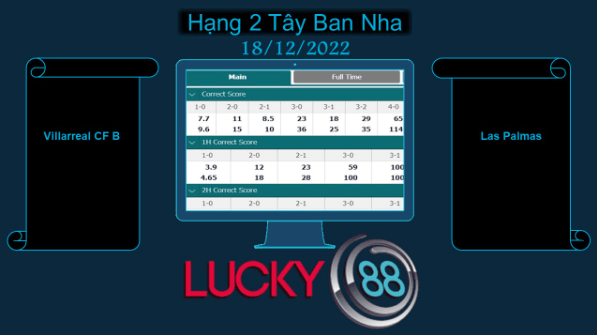 LUCKY88 Villarreal CF B vs Las Palmas , Soi kèo bóng đá hôm nay 18/12/2022, Hạng 2 Tây Ban Nha